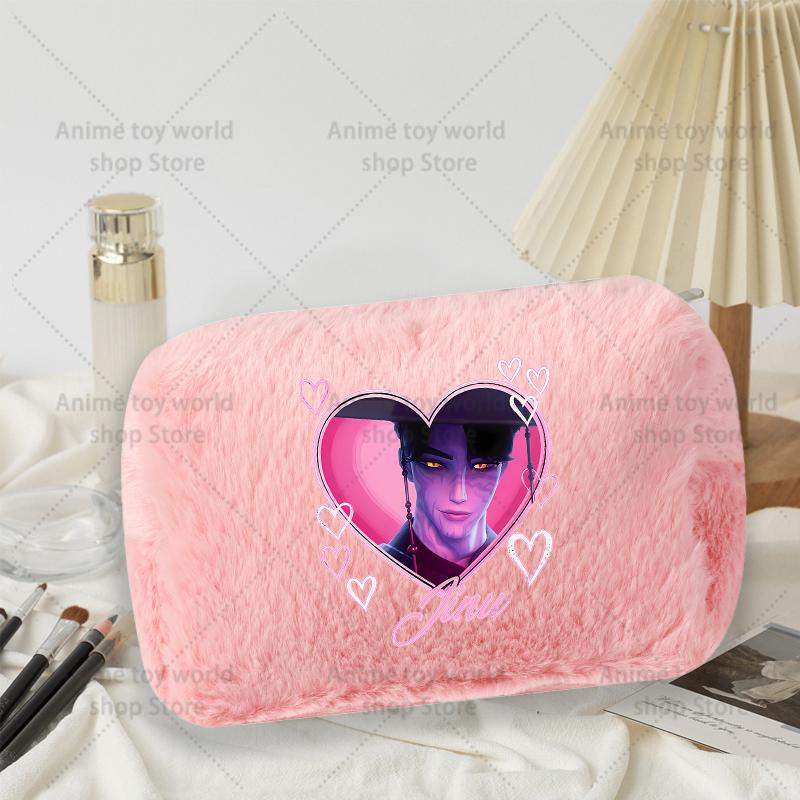 Kpop Demon Hunter Girls Women Plushes Cosmetic Bag New Makeup Bags Ladies Travel Organization Pouch Pink Pencil Case Gift