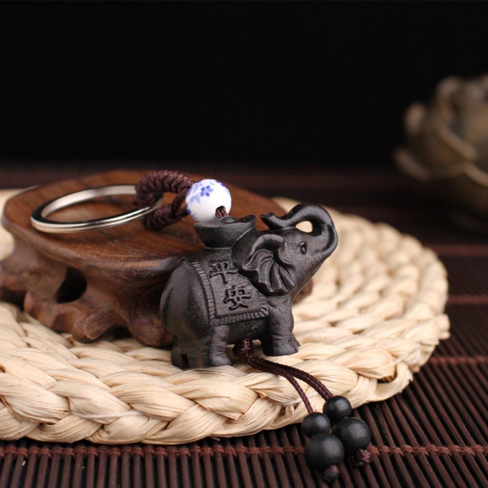 Китайский стиль милый деревянный автомобильный брелок сандаловое дерево брелки ювелирные изделия фурнитура брелок компоненты