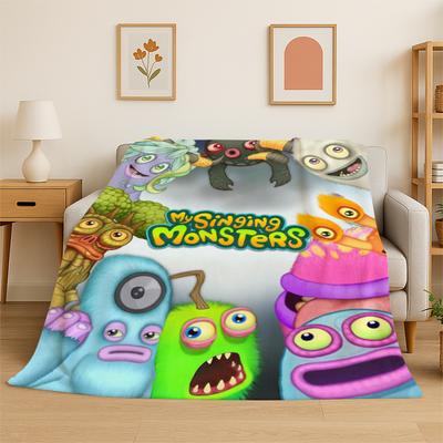 Музыкальная игра My Singing Monsters Мультяшное фланелевое одеяло Мягкое плед для спальни гостиной кровати путешествий кемпинга пикника