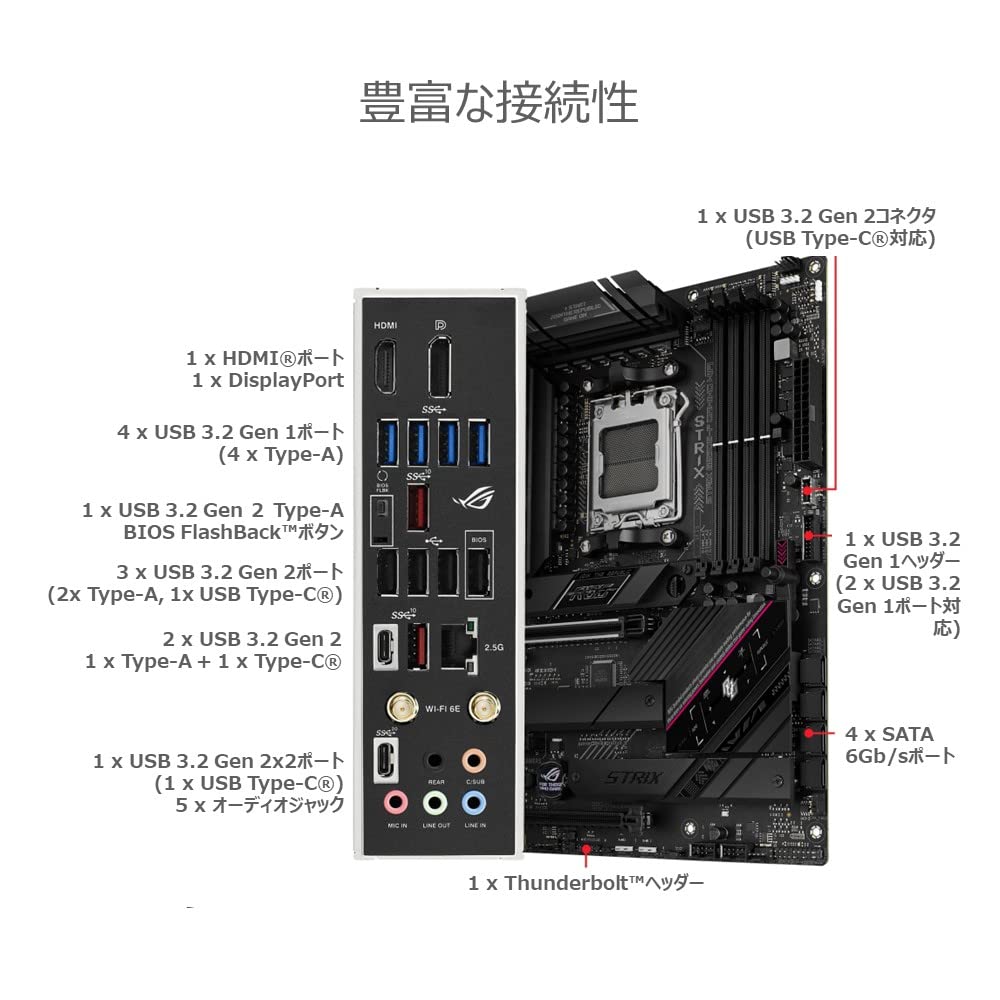 ASUS ROG STRIX GAMING WIFI Материнская плата ATX, совместимая с процессорами AMD Ryzen 7000 Series, сокетом AM5, чипсетом B650 Официальный японский дилер B650E-F /
