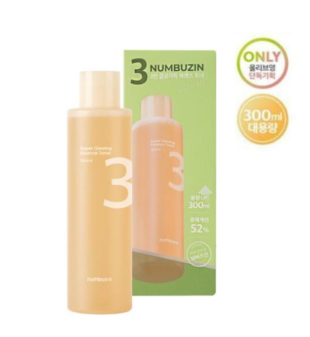 NUMBUZIN №3 Супер Сияющий Эссенциальный Тонер 300 мл [Большой Объем]