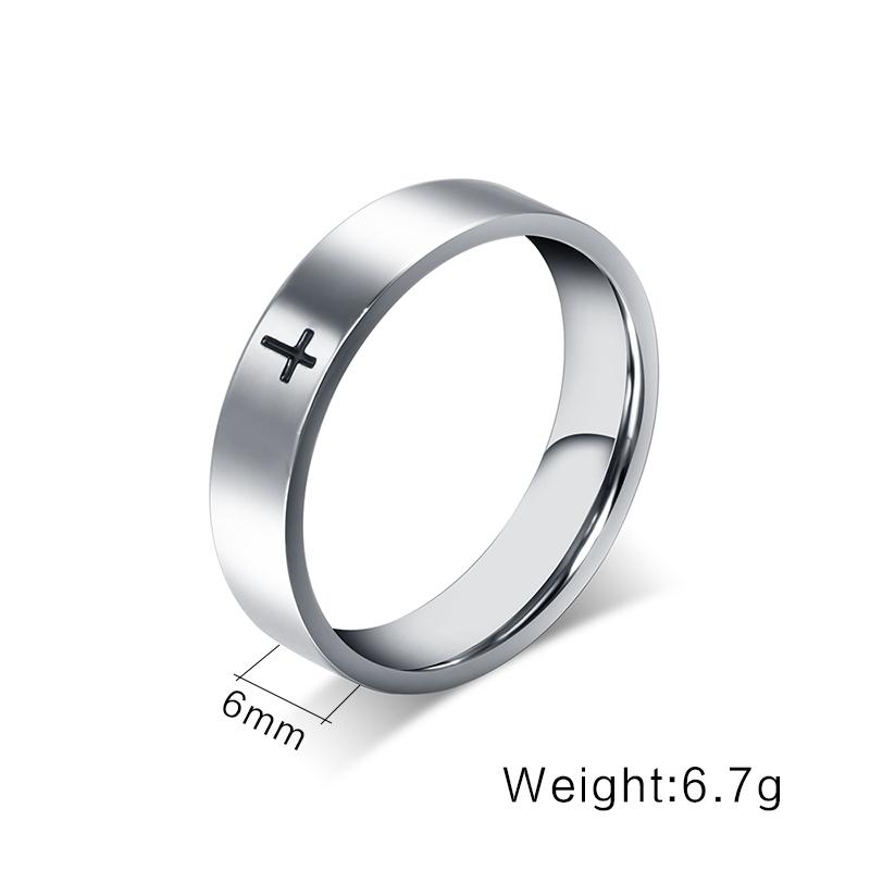 6mm 8mm Stainless Steel Cross Ring Christian Jesus Christ Lord Prayer For Men And Women