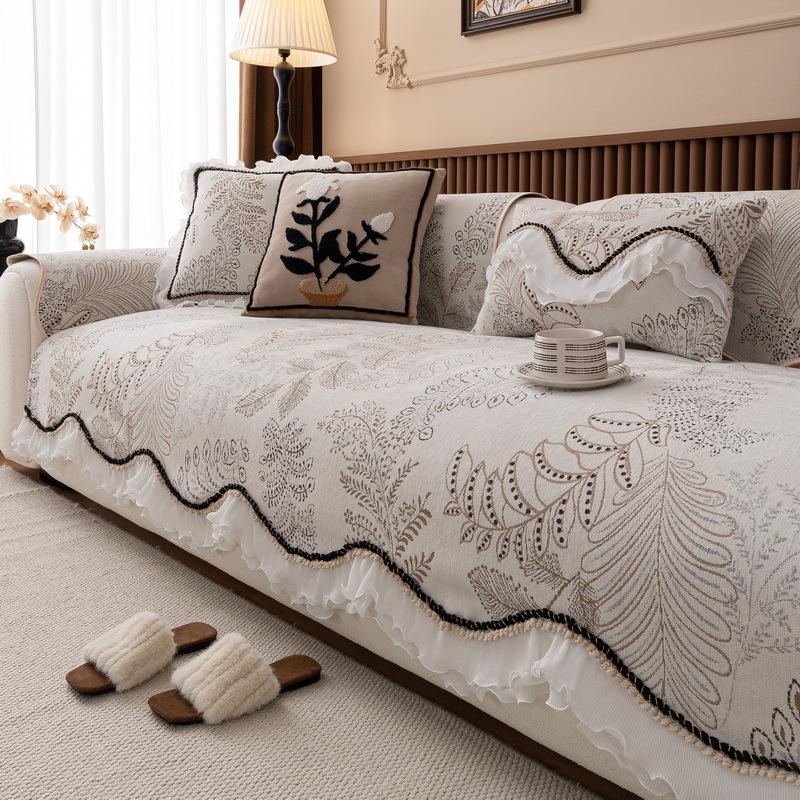 French Skirt Special-Shaped Sofa Cushion New Four-Season Universal High-End Straight Sofa Seat Cushion Non-Slip Cover