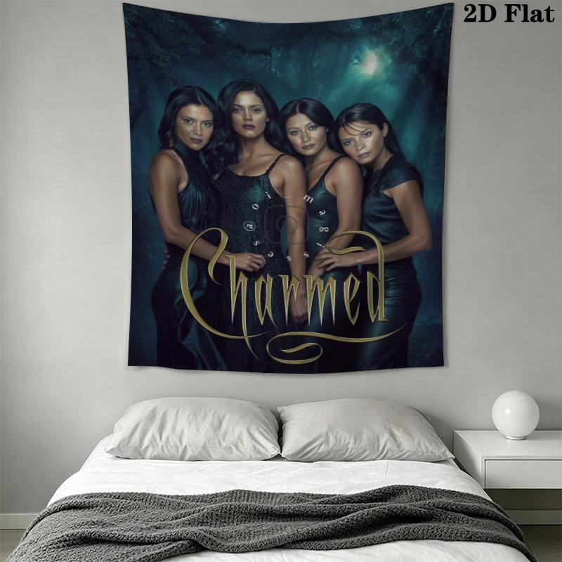 Charmed Wall Tapestry Aesthetic Wall Hanging Printed Fabric Blanket Decorative Tapestries for Bedroom Living Room Home Decor