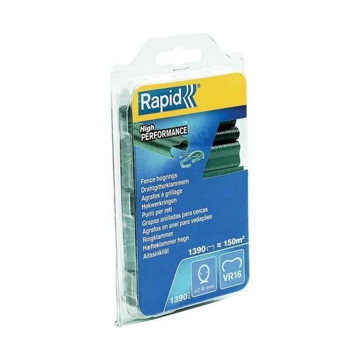Agrafes grillage - RAPID - VR16 Vert - Pose de clôture - Blister 1390 - (40108800)