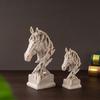 Vintage Style Horse Head Statue Collectible Resin Figurine Rustic Animal Bust Sculpture for Home Office Desk Decor