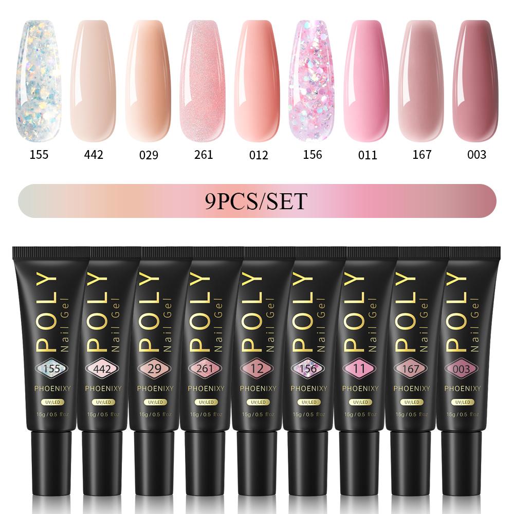 PHOENIXY 15 мл поли гель для ногтей маникюрный набор для наращивания пальцев акриловый гель нужна УФ светодиодная лампа для ногтей DIY салон нейл-арта для дома