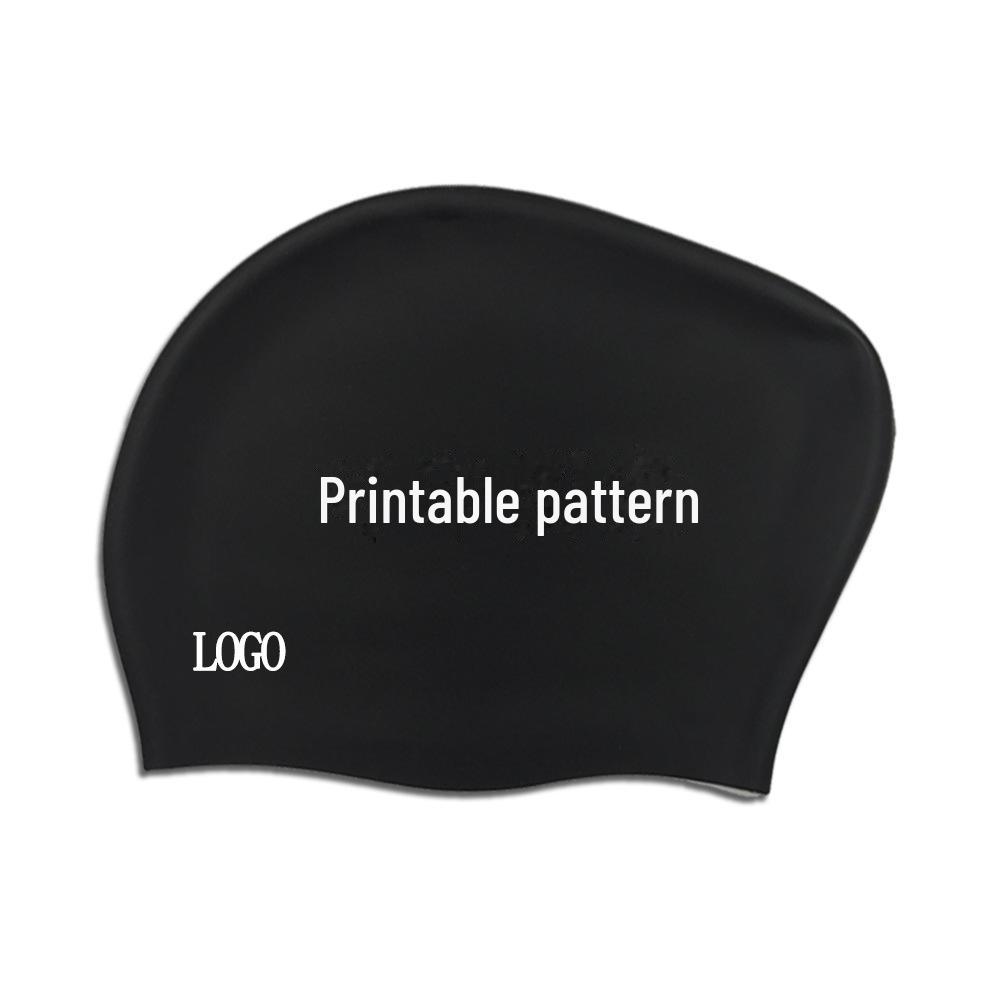 Женская силиконовая шапочка для плавания - длинные волосы, градиентный цвет, защита ушей