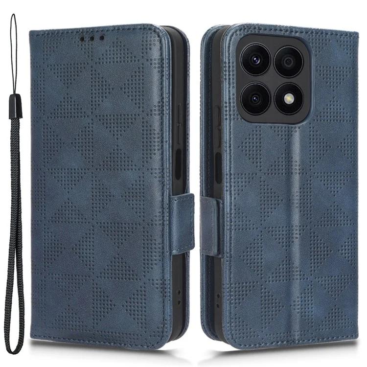 Чехол для телефона Honor X8a 4G из искусственной кожи с подставкой и тисненым треугольным узором