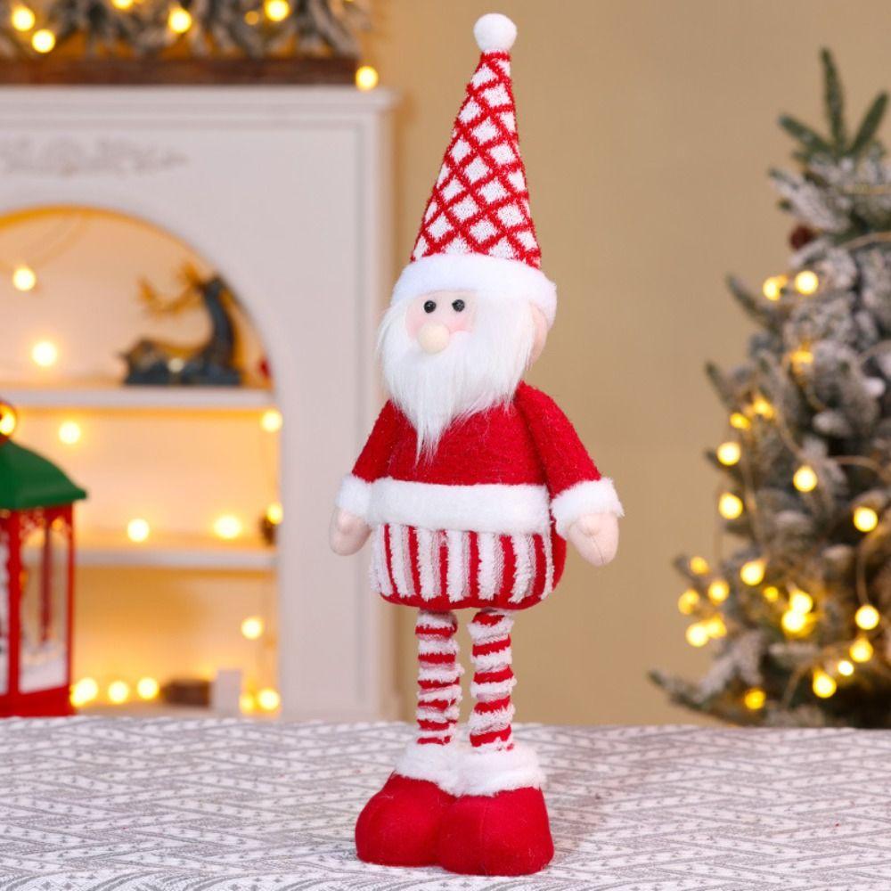 Santa Claus Christmas Telescopic Doll Knitted Style Christmas Ornament  Wall Decoration