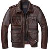 Chinese Size Vintage Red Brown Genuine Leather Jacket Men Soft Real Cowhide Black Winter Coat Biker Jackets Jaqueta Masculina De Couro