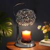 Stylish Candle Warmer with Crystal Gemstone Shade and 2 Bulbs, Black, Home Decor, Candle Heating Lamp