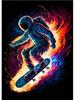 Colorful Space Astronaut Skating Play Guitar Canvas Painting Poster Print Abstract Wall Art For Living Room Home Decor Cuadros
