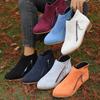 New Single-toe Short Boots, Pointed-toe, Thick-heeled, Side-zipped, Large-sized Shoes, Dr. Martens Boots for Women