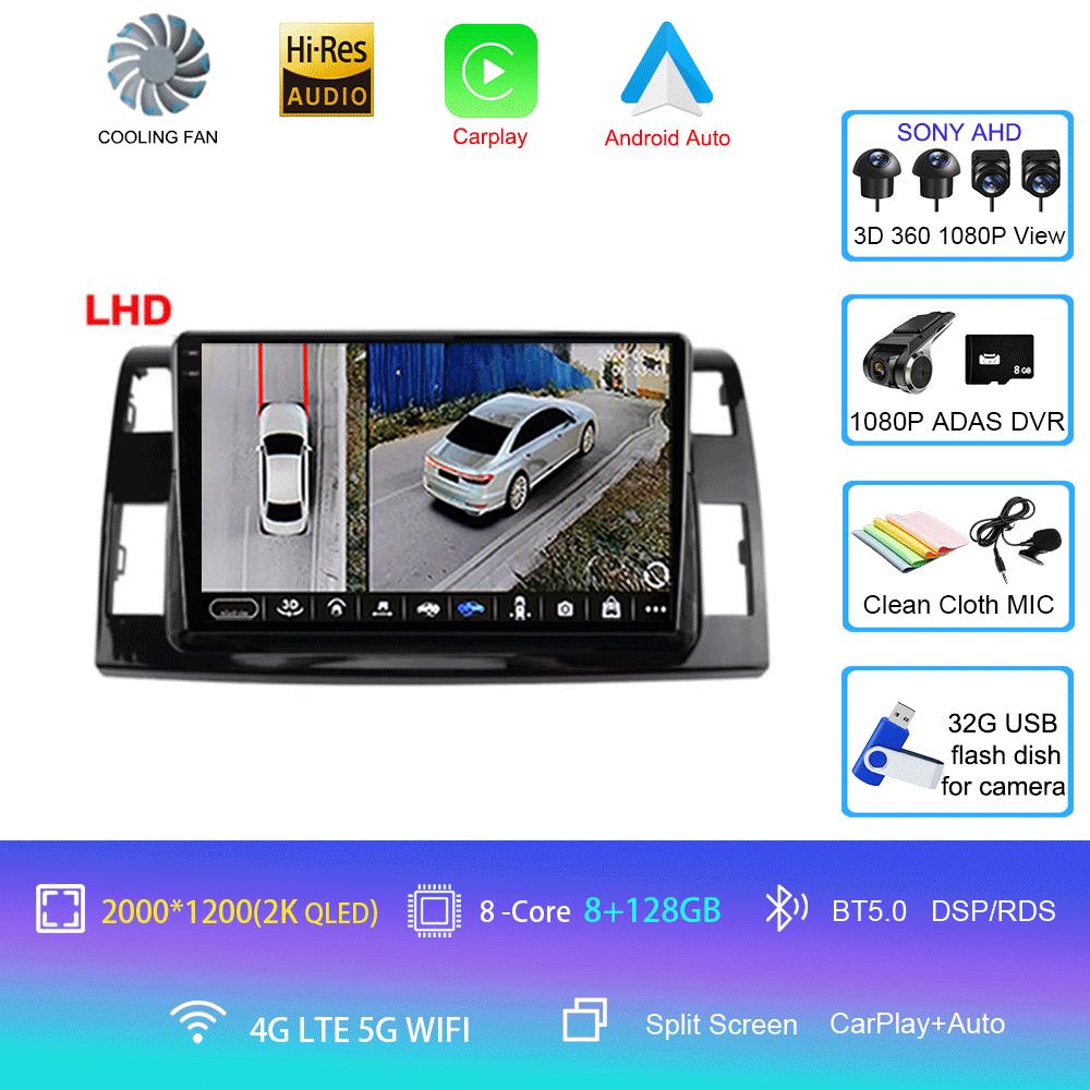 Android 14 For Toyota Previa 3 III XR50 Estima 2006 - 2019 Multimedia Blu-ray QLED Screen Navigation GPS No 2 Din Player
