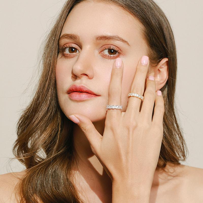 Tancise Classic стерлингового серебра 925 пробы кольцо с цирконом женские ювелирные изделия свадебное обещание вечерние подарок