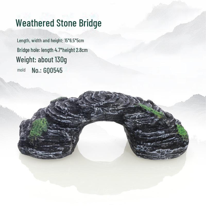 Aquarium Resin Fish Tank Decorations - Bridge Design for Tropical Fish