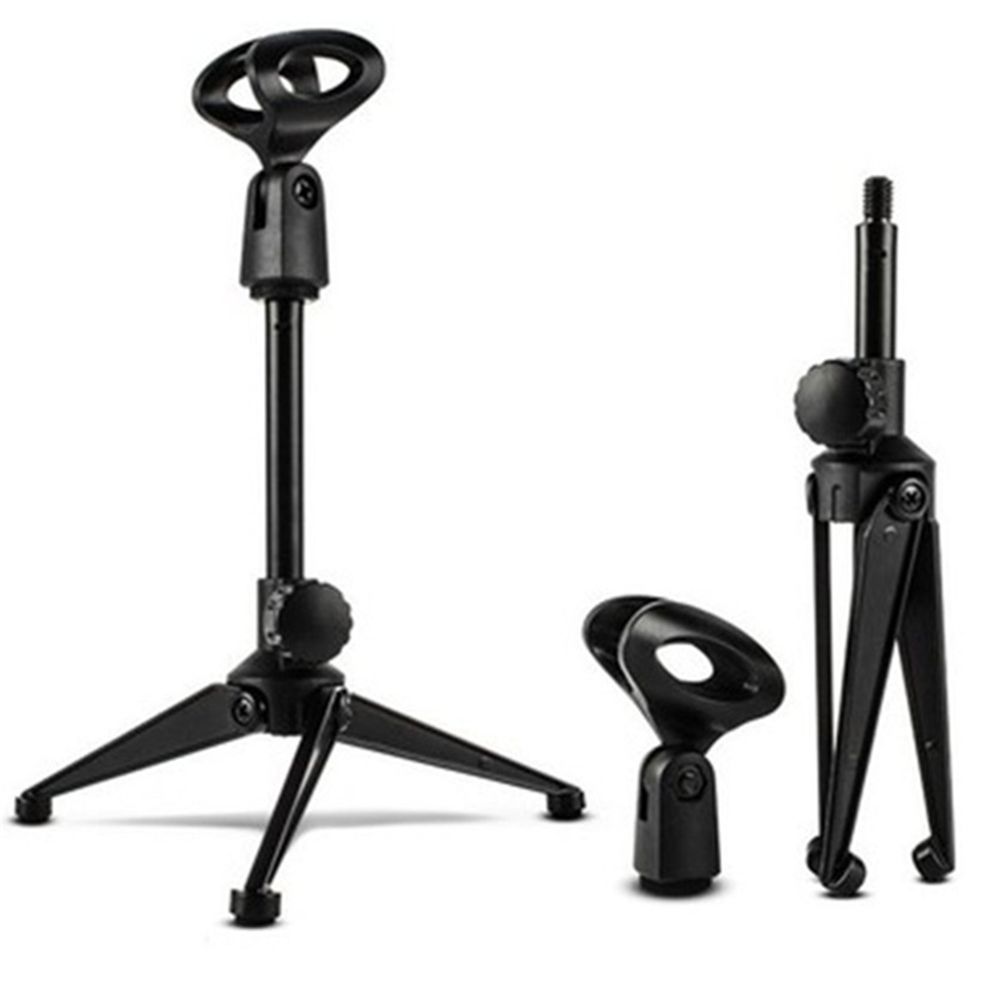 Desktop Durable Live Broadcast Microphone Stand Mic Clip Standing Rack Holder Tripod