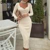 Women's Fashion Spring Autumn Solid Color Print Long Sleeve Square Collar High Waist Casual Dresses
