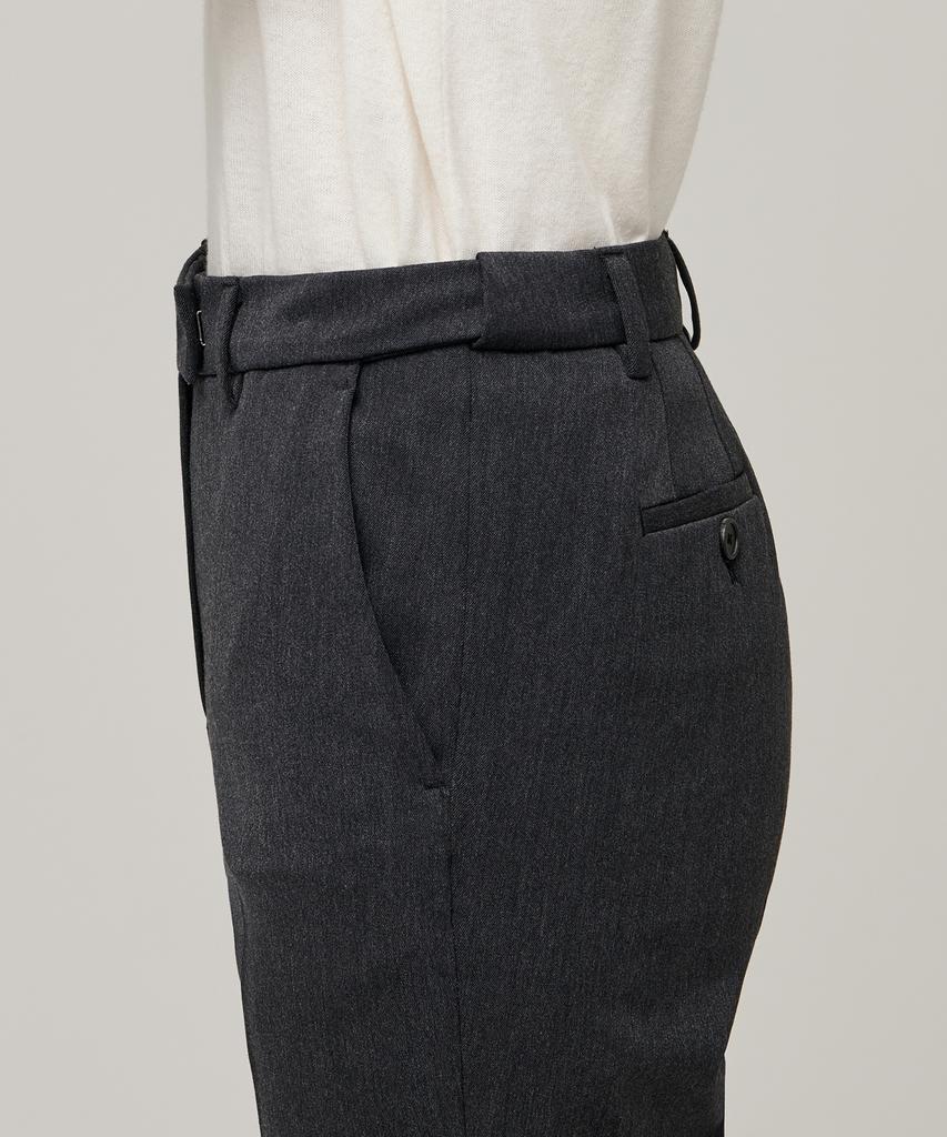 MUSINSA STANDARD WOMAN Женские плотные прямые брюки с подкладкой из флиса, узкие, с потайной эластичной талией [Угольно-серый]