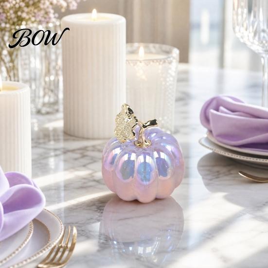 Halloween Gift Idea Acrylic Simulation Pumpkin Decor, Fake Lightweight Centerpiece Ornament for Table Car, Spooky Party Compact Decoration
