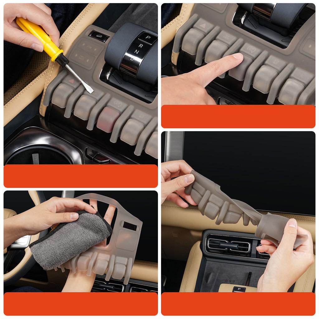 Car Central Control Button Silicone Pad Fit for BYD Leopard 8 Leopard 5 Titanium 3 2024 2025 Auto Gear Panel Protective Cover