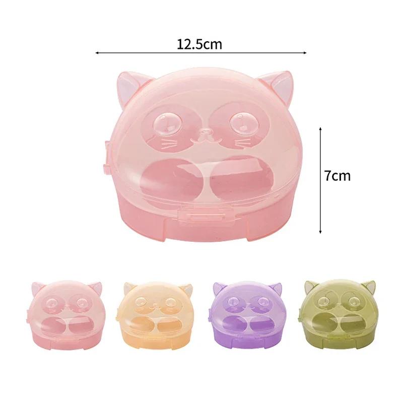 1pc New Cat Shape Makeup Egg Storage Box Set, Powder Puff Easy To Carry, Powder Puff Egg, Storage Makeup Supplies Makeup Sponge