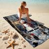 1PC Custom Name Winter Snowman Birds Beach Towel Highly Absorbent And Sand-Resistant Towel for Swimming, Pool, Yoga, And Travel Lightweight