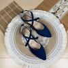Fashion Flat Shoes for Women 2025 Spring and Autumn New French Pointed Cross Strap Flat Shoes Sandals for Women Plus Size Women's Shoes