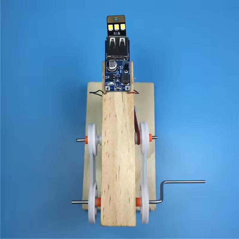 Модель генератора с ручным приводом «Сделай сам» Детский набор для обучения физике Деревянный образовательный набор для научных экспериментов STEAM Школа