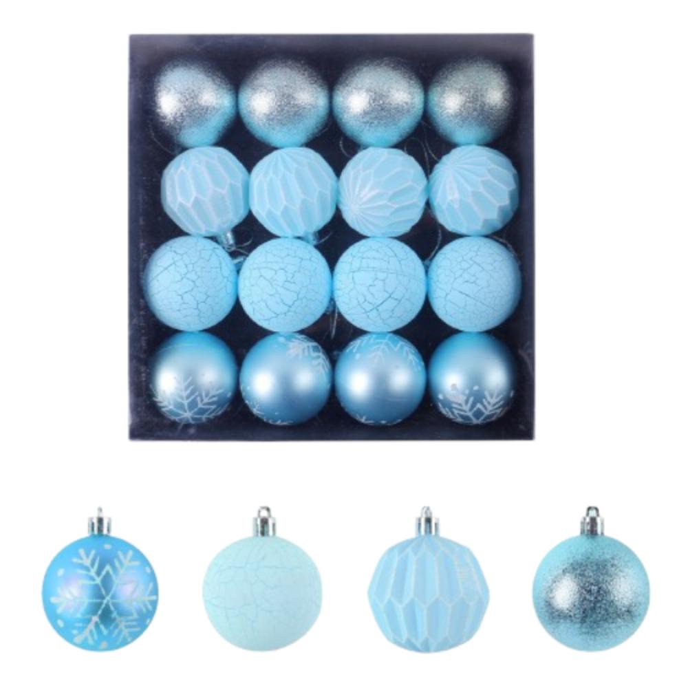 16pcs Shatterproof Christmas Painted Balls Pendant Plastic Merry Christmas Decor  Hotel Mall