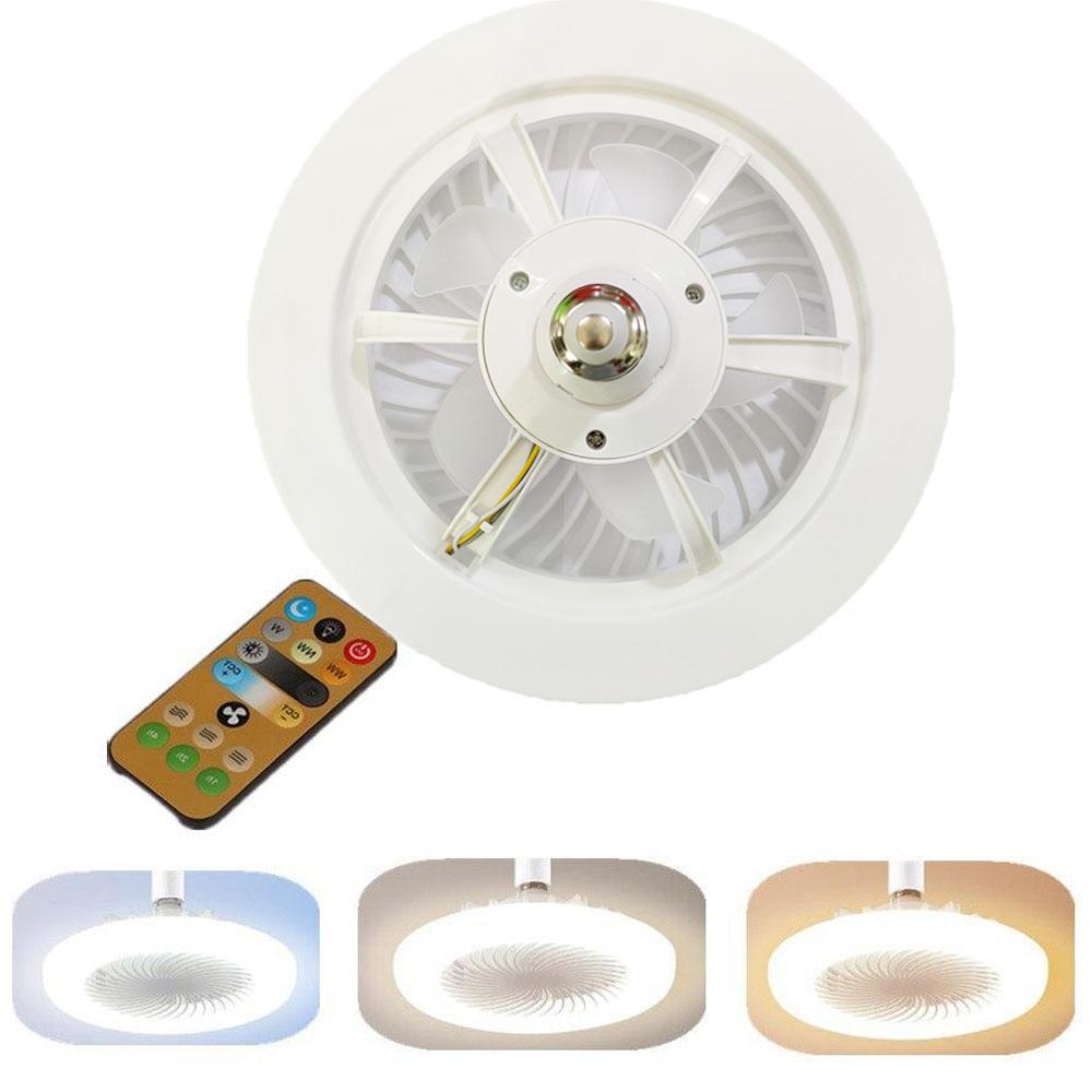 Умный потолочный вентилятор с подсветкой E27 Пульт дистанционного управления с регулируемой яркостью Потолочный вентилятор Лампа Малошумный комнатный ветровентилятор Свет для спальни Гостиная Кухня
