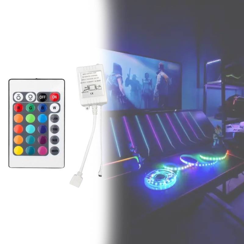Led Rgb Light Strip Controller With Ir Remote For Home Decor And Dimming