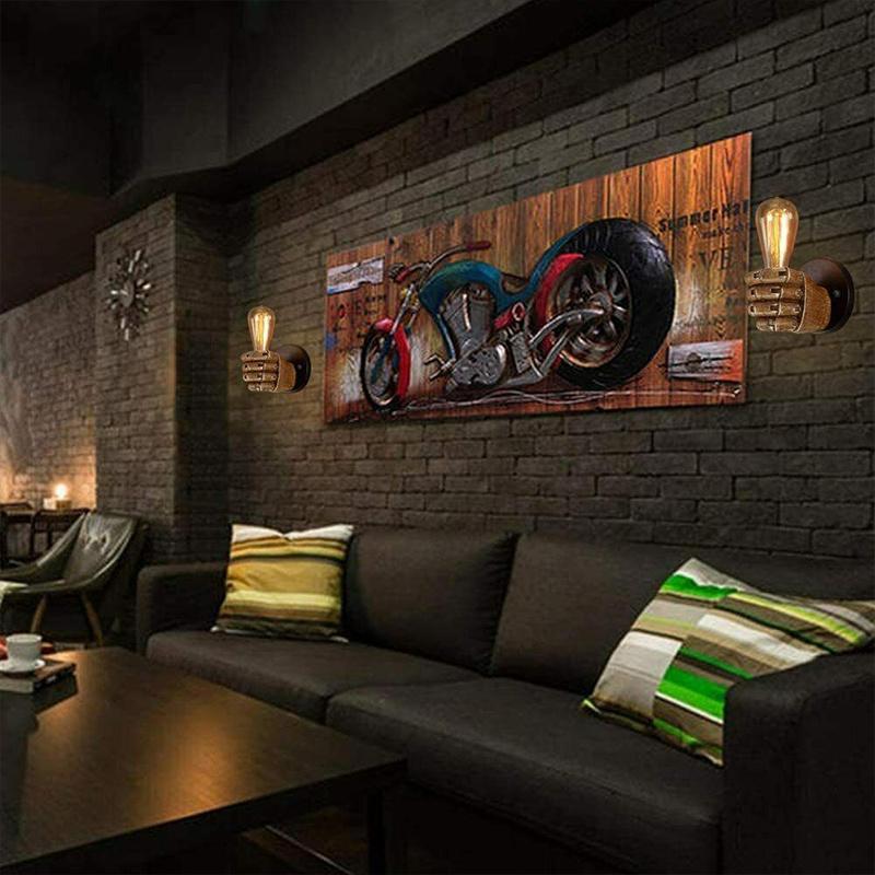 Креативный ретро E27 светодиодный настенный светильник в форме кулака из античной смолы в европейском стиле для бара, ресторана, кафе, декоративный настенный светильник для левой и правой руки