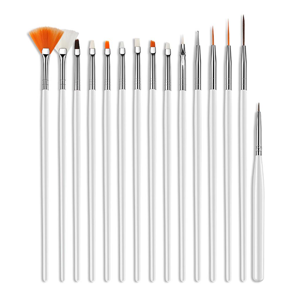 Blueberry Lady Dotting Drawing Nail 15Pcs Hook Art Line Pen Польский макияж Кисти Маникюрный инструмент