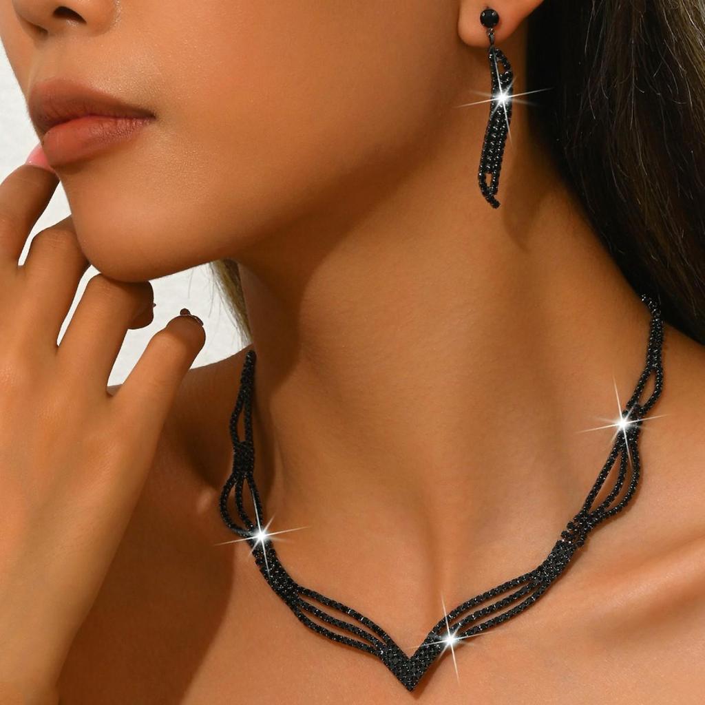 Свадебные украшения со стразами: Европейский и американский набор ожерелий из трех предметов