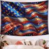 Патриотический Гобелен со Звездами и Полосами Яркое Американское Флаг-Арт для Спальни Большое Декоративное Полотно Добавьте Национальную Гордость