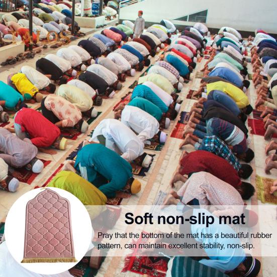 Исламский молитвенный коврик, утолщенный напольный коврик, нескользящий нижний молитвенный коврик для детей, мужчин, женщин, лба, коленей, подарок на Рамадан