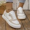 Fashion Women Contrast Color Sneakers 2024 Casual Lace Up Outdoor Shoes Comfortable Low Top Skate Shoes Designer Platform Sports Shoes