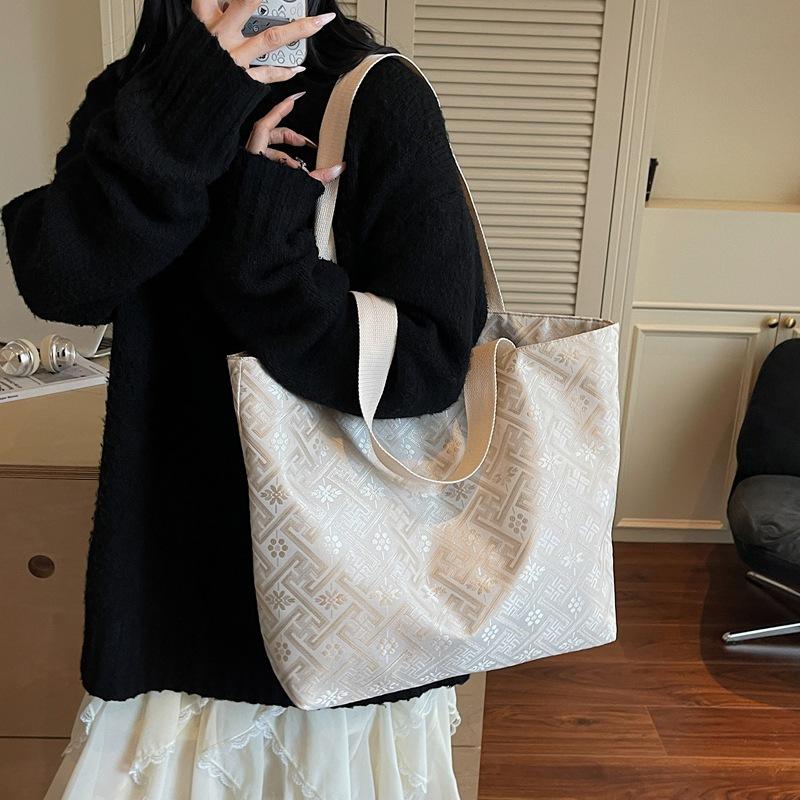 2025 лето новый китайский стиль мода простой и эстетичный стиль персонализированная сумка через плечо сумка-тоут женская большая вместимость