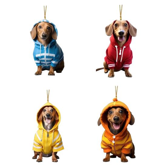 Игривая акриловая подвеска-украшение для автомобиля с собакой на Рождество