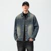 High-End Personality Irregular Splicing Retro Washed Denim Jacket Men'S Large Size Casual Jacket Men'S