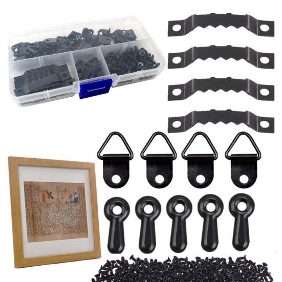 Маленькие треугольные крючки-вешалки для фоторамки с винтами, нержавеющие настенные крючки для колец, комплект фурнитуры, аксессуары