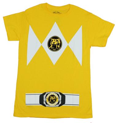 Мужская футболка Mighty Morphin Power Rangers - Костюм Желтого Рейнджера