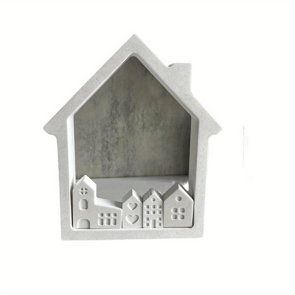 1pcs House Silicone Mold Nordic House Decoration Plaster Mold Drip Glue Mold