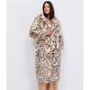 Women's Leopard Print Imitation Fur Jacket Fox Hair Long Coat