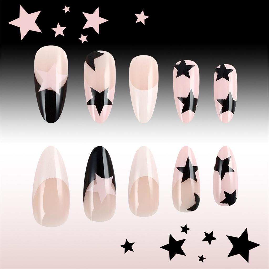 Накладные ногти в форме миндаля, глянцевые, накладные ногти, натуральные, полностью покрывающие накладные ногти, акриловые клеи для ногтей для женщин