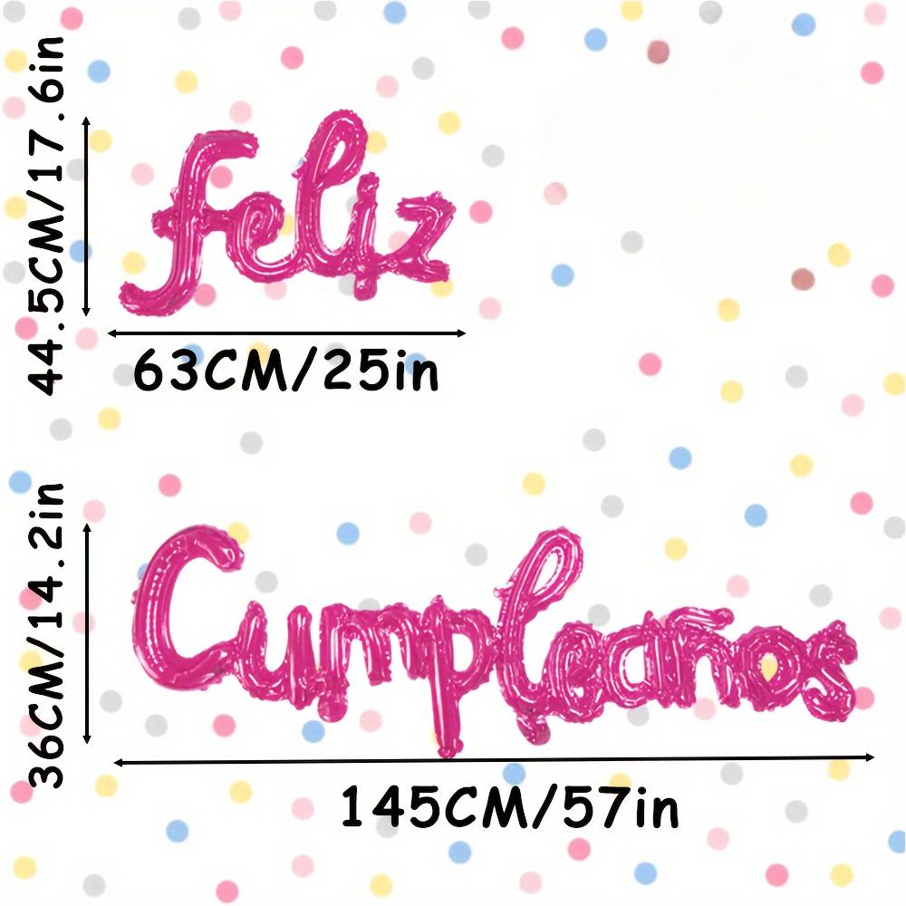 1 feliz cumpleanos Набор на испанском языке «С днем рождения» Серебряный градиентный цвет Королевский синий розовый Золотой Розово-красный подходит для украшения дня рождения и фона