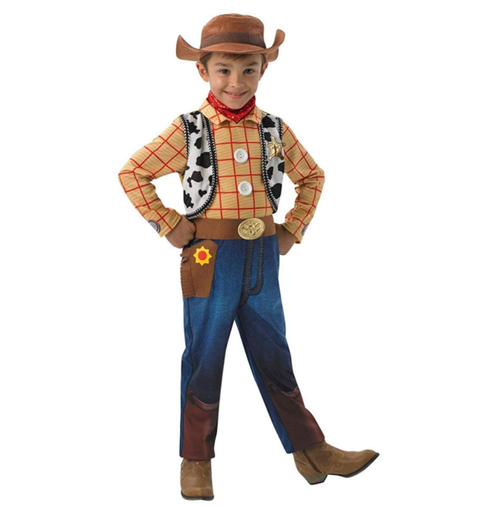 S&C Live Cosplay Halloween Costume, Kids' Woody Costume for Boys, with Cowboy Hat, Bandana, and Yellow Floral Woody Costume, Perfect for Halloween,