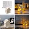 Christmas House Silicone Mold Resin Crafting Moulds Silicone Ornament Moulds Candle Holder Molds for Hand-Making Craft